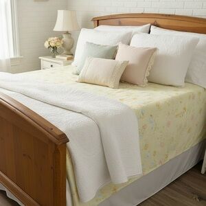 Vintage 70's Pastel Floral Double Flat Sheet By Dan River